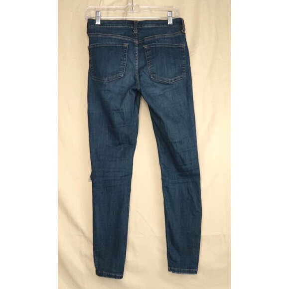 Free People Skinny Jeans Dark Wash Distressed Stretch Urban Outfitters Size 27 - Picture 5 of 11